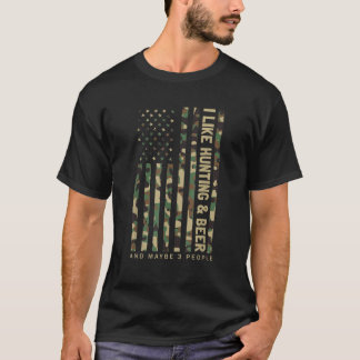Camiseta Gosto De Caça De Cerveja E Talvez De 3 Camuflagens