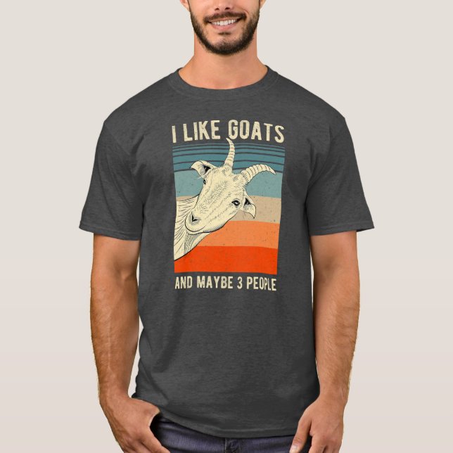 Camiseta Gosto de Caprinos e talvez 3 Pessoas engraçadas e  (Frente)