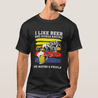 Camiseta Gosto De Cerveja, Corrida De Cavalo, Três Pessoas