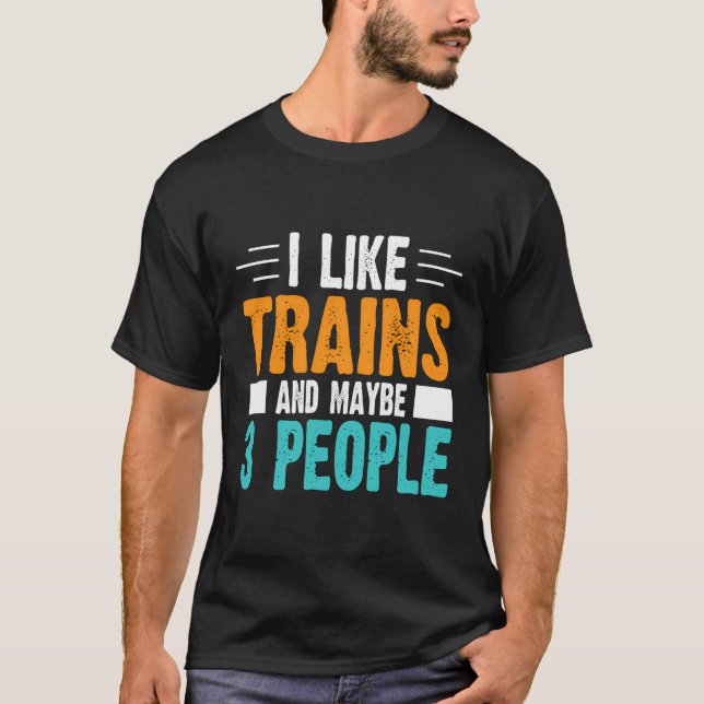 Camiseta Gosto De Comboios E Talvez De 3 Pessoas (Frente)