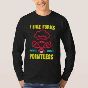 Camiseta Gosto De Garfos Porque As Colheres São Inúteis
