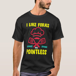 Camiseta Gosto De Garfos Porque As Colheres São Inúteis