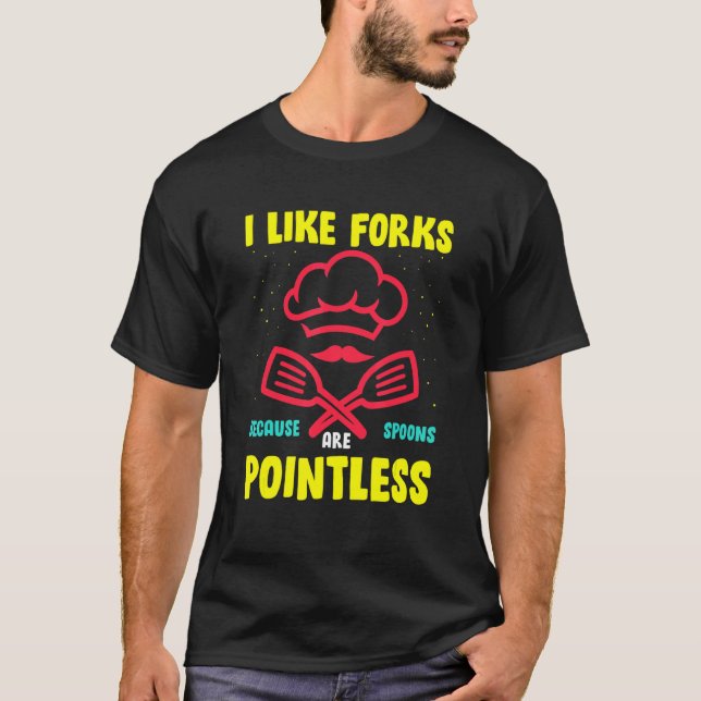Camiseta Gosto De Garfos Porque As Colheres São Inúteis (Frente)