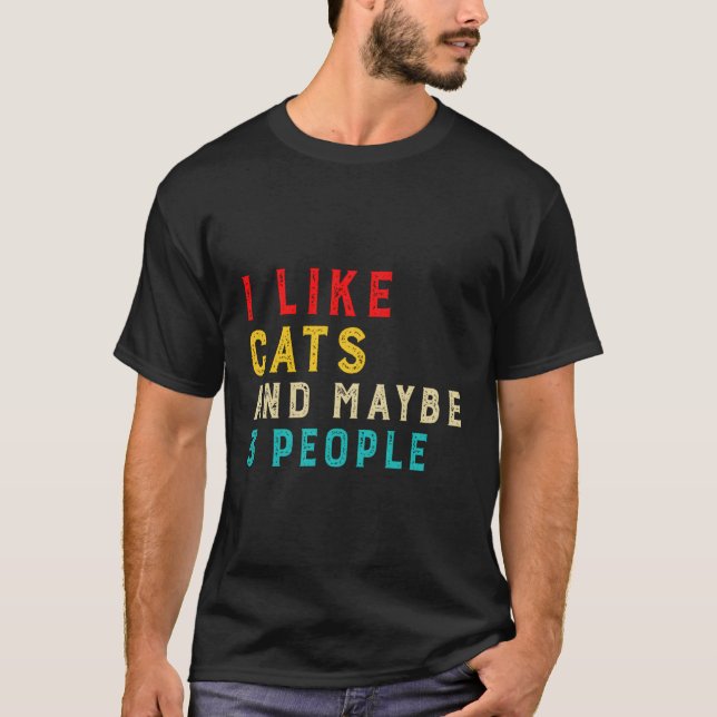 Camiseta Gosto De Gatos E Talvez De 3 Pessoas (Frente)