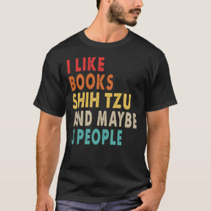 Camiseta Gosto De Livros Shih Tzu E Talvez De 3 Pessoas Par