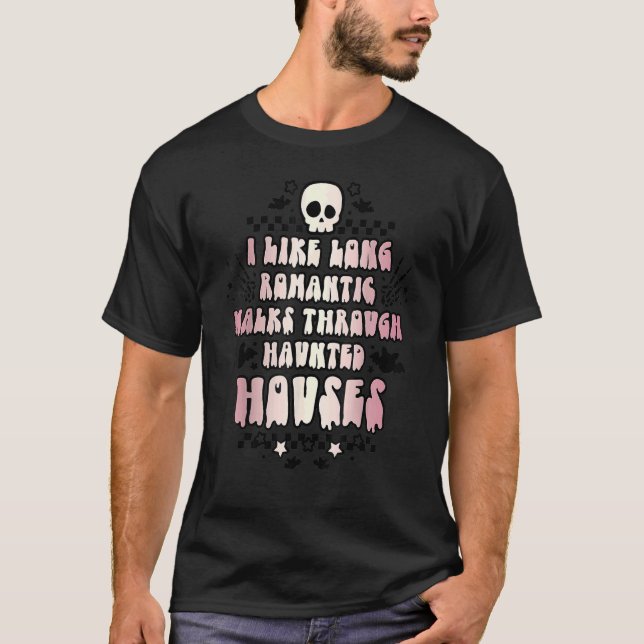 Camiseta Gosto De Longas Caminhadas Românticas Através De C (Frente)