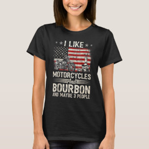 Camiseta Gosto De Motociclos E Bourbon E Talvez De Três Pes