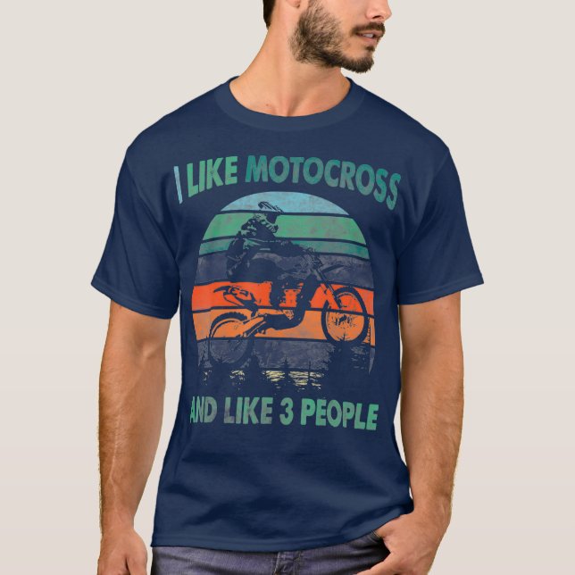 Camiseta Gosto De Motocross E De Três Pessoas (Frente)
