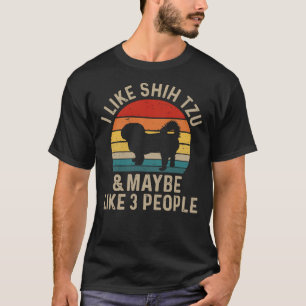 Camiseta Gosto De Shih Tzu E Talvez Como Três    Pessoas.