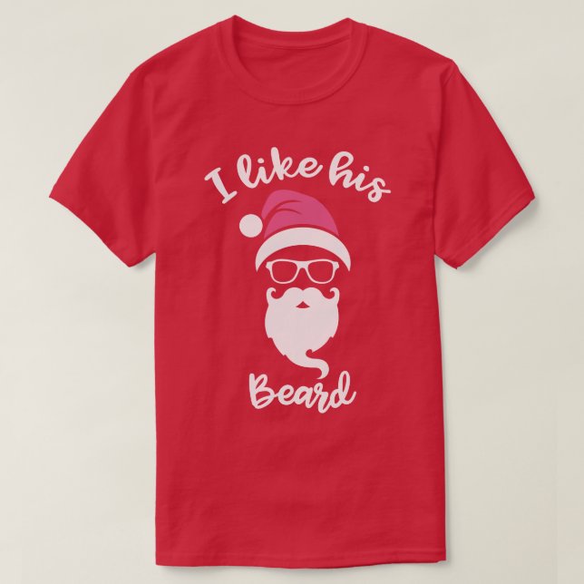 Camiseta Gosto Do Feliz Natal Da Barba Dele (Frente do Design)