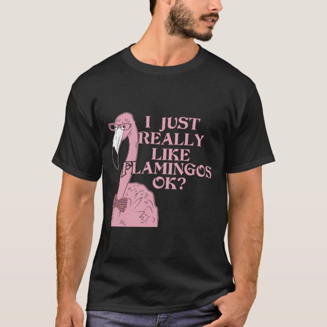 Camiseta Gosto flamingos de de verdade (Frente)