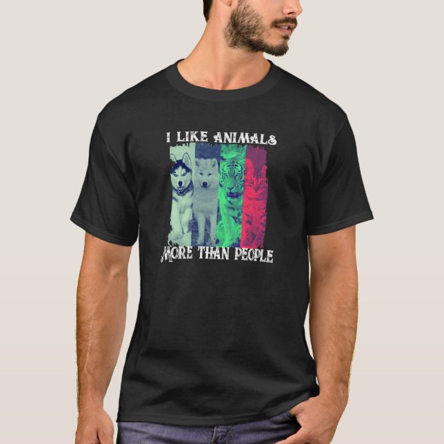 Camiseta Gosto Mais De Animais Do Que De Estilo De Grunge D (Frente)