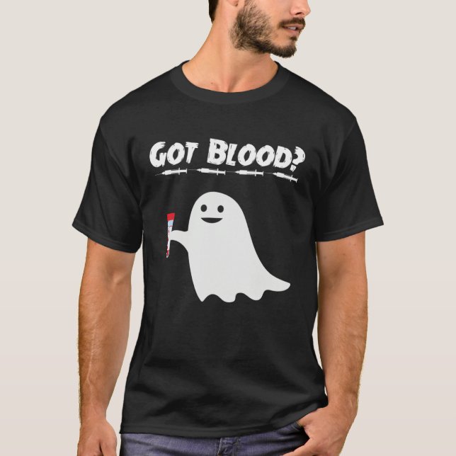 Camiseta Got Blood Ghost Phlebotomy Tech Phlebotomist Hallo (Frente)