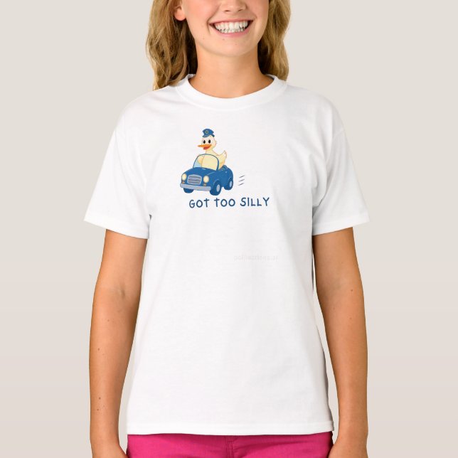 Camiseta Got Too Silly – Funny Duck Driving Cartoon Design (Frente)