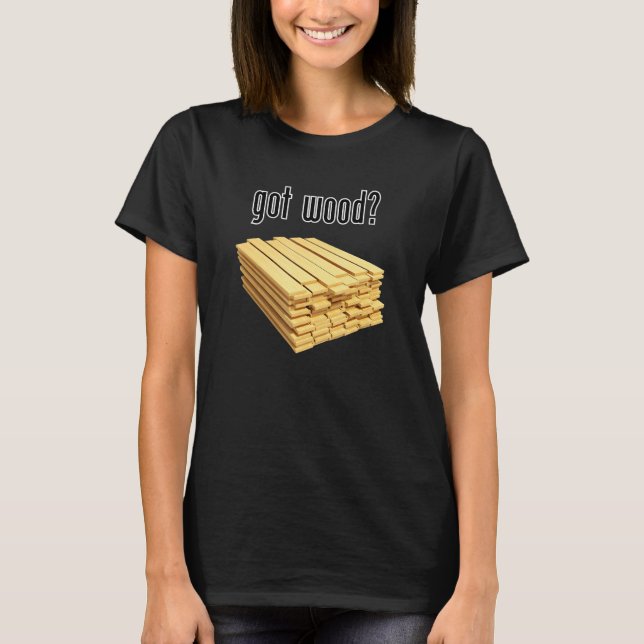Camiseta got wood with stacked wooden planks (Frente)