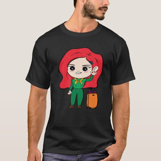 Camiseta Gota de Animação Kawaii, Estilo Chibi Bonito (Frente)