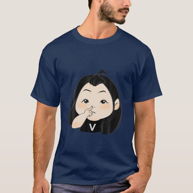 Camiseta Gota de Animação Kawaii, Estilo Chibi Bonito (Frente)