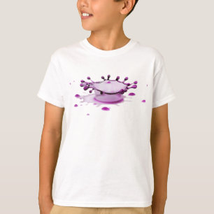 Camiseta Gota roxa da água para miúdos