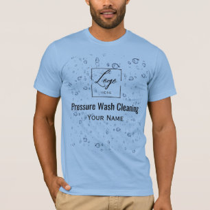 Camiseta Gotas de água Código Qr Lavagem à pressão