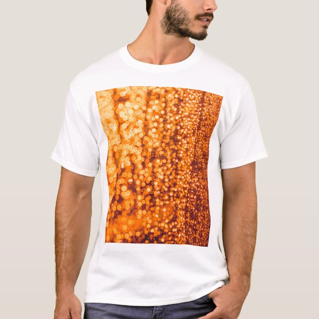 Camiseta Gotas de chuva laranja no vidro, fundo de abstrato (Frente)