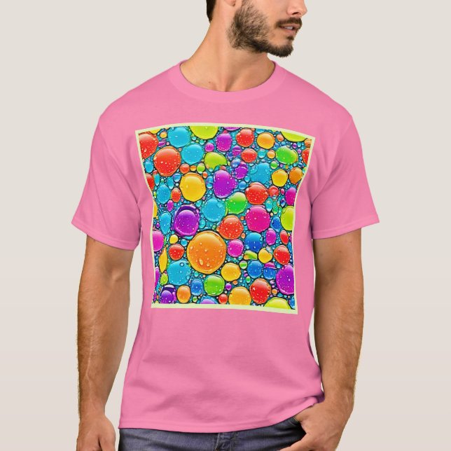 Camiseta Gotas de líquido de abstrato (Frente)