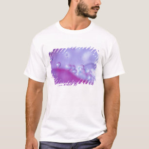 Camiseta Gotas de orvalho em pétala de flor abstrata. Crédi