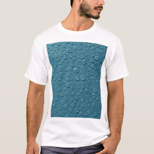 Camiseta Gotas digitais em relevo na superfície azul
