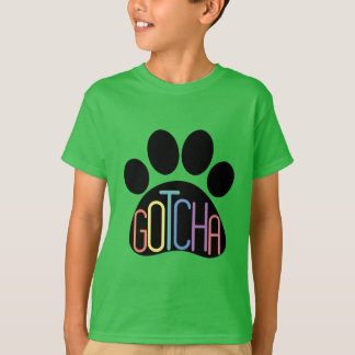 Camiseta "Gotcha" Crianças Cão Adotado Celebração T-Shirt