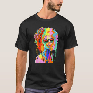 Camiseta Gotejamento Afro Inspirado Gotejamento Pintura Men