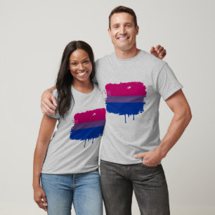 CAMISETA GOTEJAMENTO BISSEXUAL DA BANDEIRA