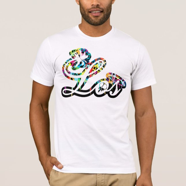 Camiseta Gotejamento da cor do crânio do t-shirt do "Los"… (Frente)