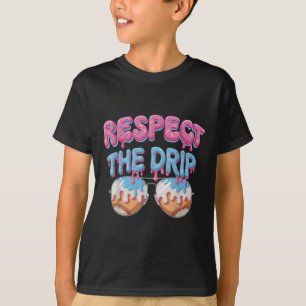 Camiseta Gotejamento de Beisebol Para Sorvete de Meninos Re