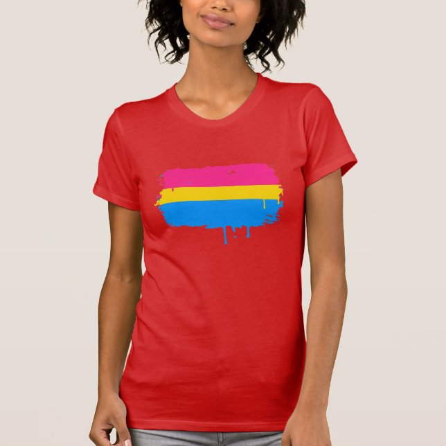 CAMISETA GOTEJAMENTO PANSEXUAL DA BANDEIRA (Frente)