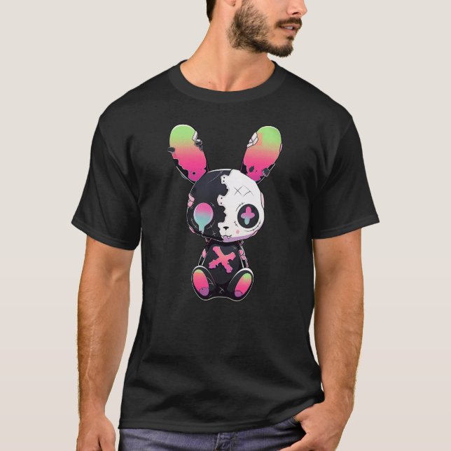 Camiseta Goth Bunny Gothic Outfit Cute E-Girl Kawaii Rabbit (Frente)