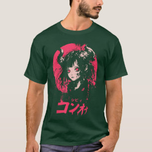 Camiseta Goth Grunge Demônio Anime Garota Waifu Horror Alt