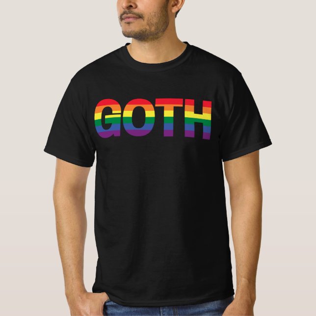Camiseta Goth LGBTQ+ Regenbogen (Frente)