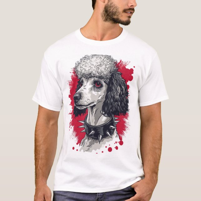Camiseta Goth Poodle � Dark Aesthetic Dog (Frente)