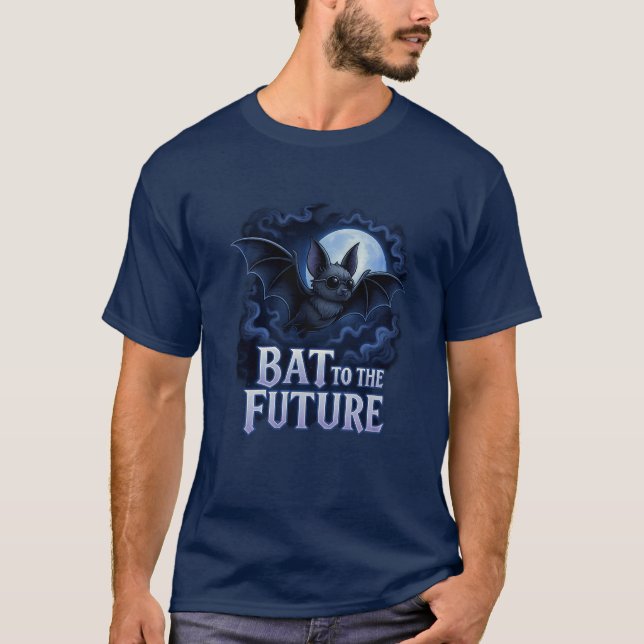Camiseta Gothic Bat Artwork - Retro Dark Humor Aesthetic (Frente)