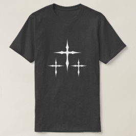 Camiseta Gothic Cross T-Shirt – Minimal White Triple Cross