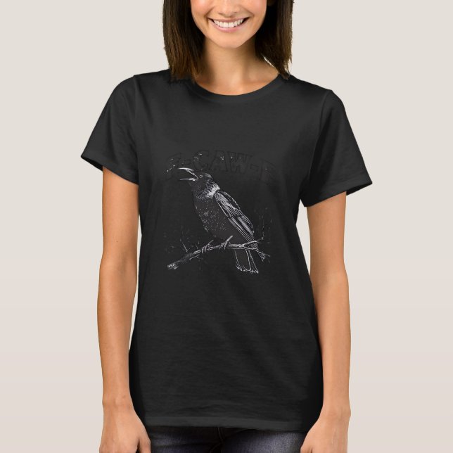 Camiseta Gothic Crow Humor F-Caw-F Funny Essential (Frente)
