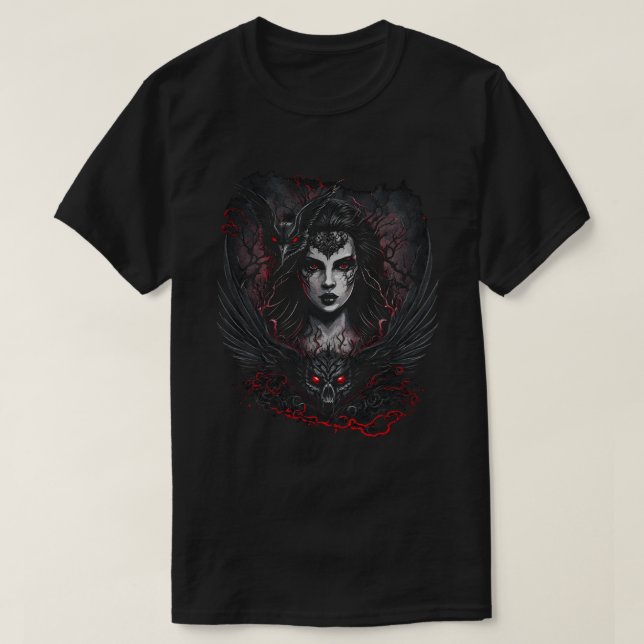 Camiseta Gothic girl and evil demon design (Frente do Design)