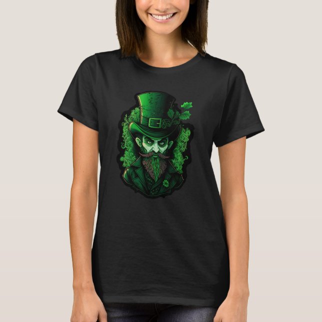 Camiseta Gothic Leprechaun Creepy St Patrick Day Goth (Frente)