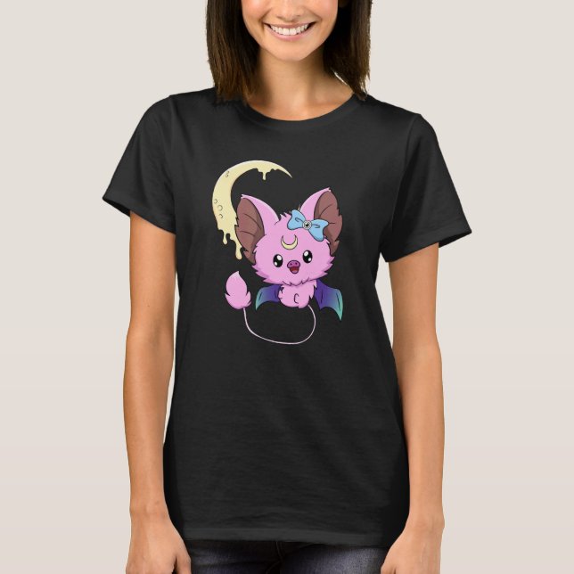 Camiseta Gothic Pastel Teddy Bat Creepy Voodoo (Frente)