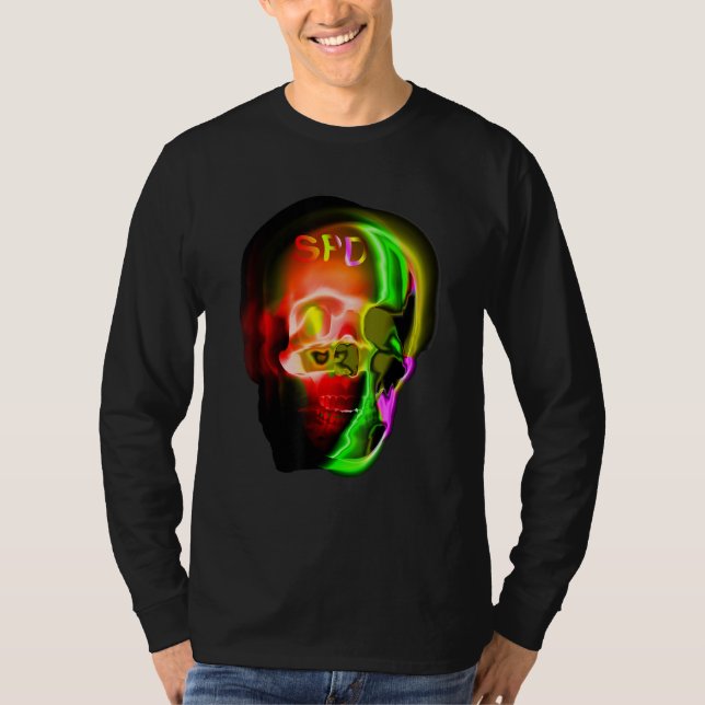 Camiseta Gothic Skull Skeleton Abstract Art (Frente)