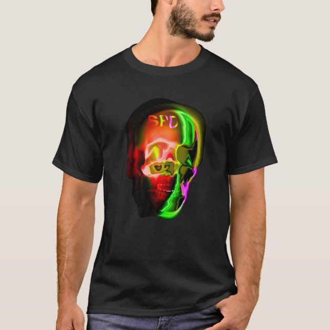Camiseta Gótica - Abstrato do esqueleto (Frente)