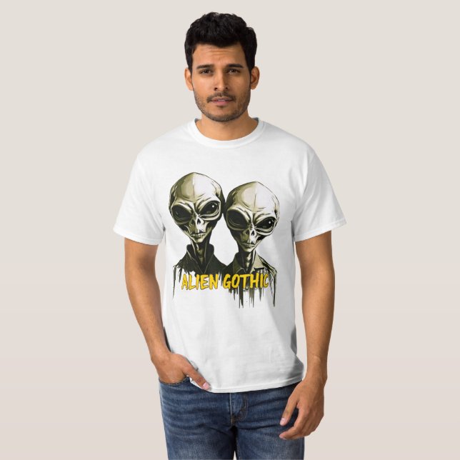 Camiseta Gótica alienígena - Arte Retroativa Redef (Frente Completa)