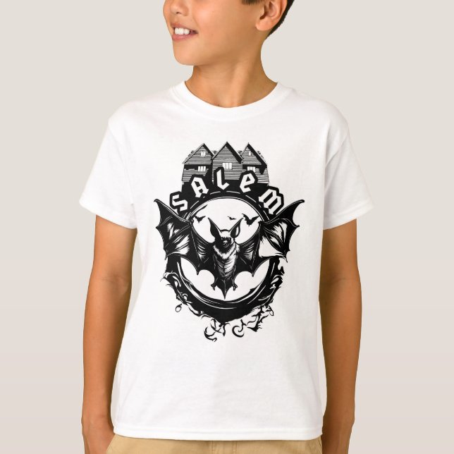 Camiseta Gótica Bat E Salem WitHouse (Frente)