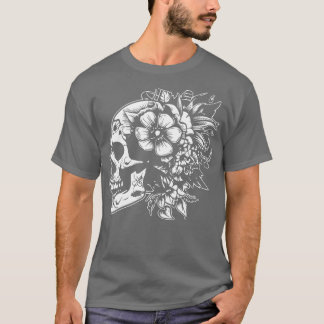 Camiseta gótica com flores design