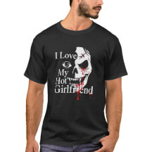 Camiseta Gótica de Amor Esquelético para Minha Nam