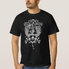 Camiseta Gótica - Emblema Herádico do Crânio Assaltado